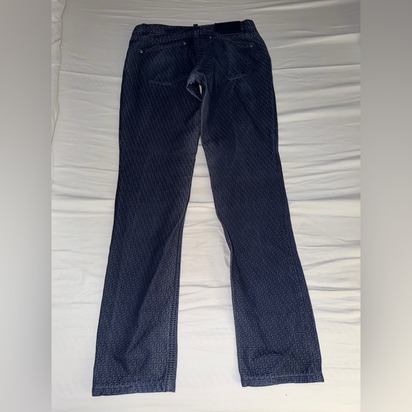 FENDI Long Jeans Blue jeans with topstitching logo print - Picture 4 of 6